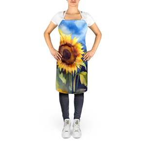 Delantal de acuarela de girasoles Multicolor grande, servidor de cocina Unisex para cocinar, manualidades para hornear, jardinería para adultos, hombres y mujeres - Product Image 2