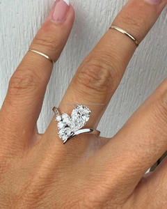 Bague de fiançailles/mariage vintage en or jaune 14 carats avec diamant de culture IGI/GIA, or blanc fin unisexe, pour anniversaire, digne d'une fête - Product Image 3