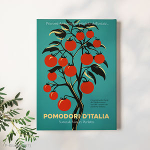 Arte de pared navideño, póster con ilustración botánica de planta de tomate, decoración de pared de cocina escandinava, impresión en lienzo - Product Image 1