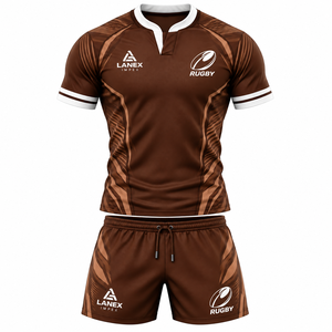Premium <b>Rugby</b> Sports Uniform Set for Men with Custom Sublimation Design Breathable Quick Dry Jersey Matching <b>Shorts</b> & Team Logo - Product Image 2