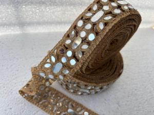 Luxury Mirror Embroidered Lace Trim Handmade <b>Gota</b> Patti Border for Saree Ethnic Kurti Dress Belt Wholesale Garment Accessory - Product Image 2