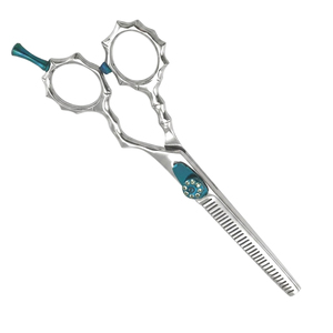 Tijeras Profesionales de Acero Inoxidable para Adelgazar el Cabello, 30 Dientes, para Diestros, Mango Inclinado, Tijeras de Texturizado para Salón y Barbería - Product Image 3