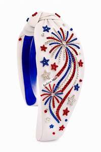 Serre-tête patriotique américain brodé à la main et perlé pour femmes, idéal pour la fête de l'Indépendance - Product Image 4