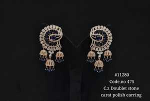 Pendientes Colgantes 11280 con Circonita Cúbica, Baño de Oro Rosa, Piedra Doble, Joyería para Fiestas, Bodas, Regalo para Mujer - Product Image 3