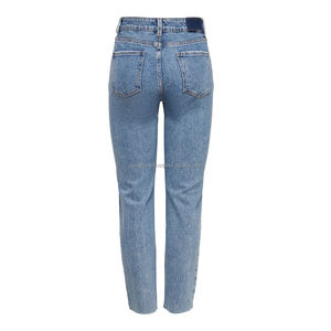 Ladies Women's <b>Pants</b> Jeans Women Denim Fabric Skinny Ladies Sexy Women's <b>Pants</b> Style Blue Color Leg Button Fly Jeans - Product Image 5