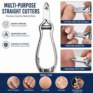 Coupe-ongles pour ongles épais, coupe-ongles robuste pour podologie, coupe-ongles en argent de style professionnel, outil de soin des pieds - Product Image 1