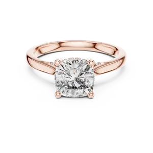 Anillo de compromiso unisex con diamante de laboratorio de dos quilates con corte cojín, oro macizo de dieciocho quilates, halo oculto, joyería de lujo para bodas y fiestas. - Product Image 3