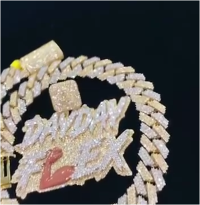 Pendentif CONCEPTION personnalisé en argent sterling 925 avec moissanite couleur D VVS pour homme, bijoux hip-hop pour homme et femme - Product Image 3