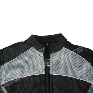 Vestes de moto pour femmes en tissu mesh respirant coupe-vent bicolore style motard col mandarin coupe ajustée - Product Image 3