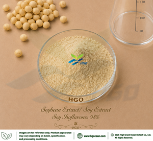 Hgo สารสกัดจากถั่วเหลืองธรรมชาติบริสุทธิ์/สารสกัดจากถั่วเหลือง (อาหารเพื่อสุขภาพ) 98% Isoflavones ถั่วเหลือง (สารสกัดมาตรฐาน) - Product Image 1