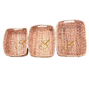 Ensemble de 3 paniers de rangement multi-usages en jacinthe d'eau - Panier cadeau - Product Image 2