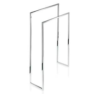 Soporte decorativo de metal para toallas, para almacenamiento en el suelo del baño, con elegante marco curvo y múltiples barras para colgar. - Product Image 5