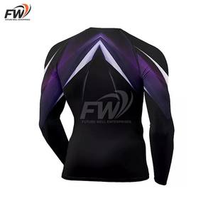 Camiseta de compresión BJJ sublimada personalizada al por mayor, UPF50, transpirable, de licra, manga corta para hombre - Product Image 2