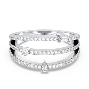 Bague de fiançailles REYES de luxe en or blanc 14K 18K 22K avec moissanite, personnalisable OEM ODM, bijoux fins, cadeau d'anniversaire pour femme - Product Image 1