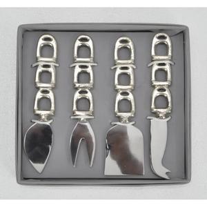 Cubiertos metálicos aptos para contacto con alimentos, juego de cuchillos para queso, en caja de regalo de lujo, estilo bocado de caballo, cubiertos plateados para decoración de mesa de fiesta. - Product Image 5