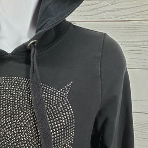 เสื้อฮู้ดดี้แบรนด์เนม Y2K ผ้าฝ้ายเฟรนช์เทอร์รี่ ตกแต่งด้วยโลโก้เพชรแบบกำหนดเอง ลายกราฟิก หนานุ่ม สไตล์ดิสเทรส - Product Image 4