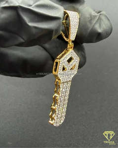 Pendentif en forme de crâne plaqué or rose entièrement serti de diamants de laboratoire VVS en argent sterling 925, bijoux hip-hop - Product Image 4