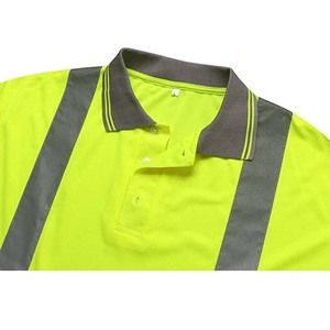 Polo de sécurité haute visibilité réfléchissant, respirant, séchage rapide, uniforme de travail, vêtements de chantier, travaux routiers, t-shirt haute visibilité pour hommes - Product Image 2