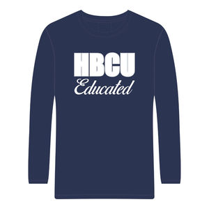 Camiseta de Manga Larga Azul Oscuro con Bordado Chenille de la Hermandad Griega Divine Nine, Orgullo Universitario, Logotipo Personalizado, para Estudiantes de HBCU - Product Image 2