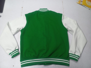 Chaqueta universitaria de béisbol para hombre, OEM, con parches bordados, chaqueta Letterman personalizada para hombre, con mangas de cuero, talla grande. - Product Image 2