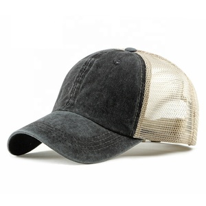 Custom Logo Summer Breathable Breathable Summer Fashionable 6 Panel Cotton Washed Mesh Cap - Product Image 2
