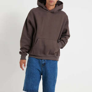 Sudadera con Capucha de Alta Calidad, Tejido Grueso, Estilo Francés, Hombros Caídos, Sin Cordones, Talla Grande para Hombre - Product Image 2