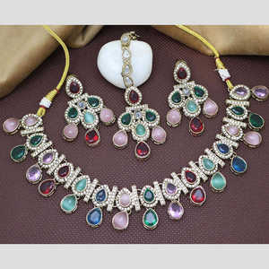 ชุดเครื่องประดับคริสตัลชุบทองสร้อยคอขนาด10581419มล. - Product Image 5