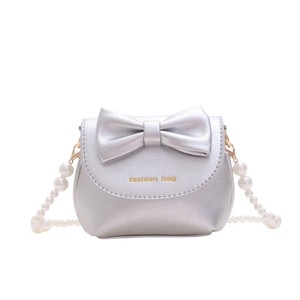 Bolsos de PU para Niñas, Lindos Bolsos de Mano Mini con Lazo y Perlas para Niñas - Product Image 1