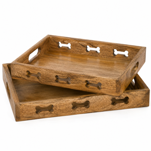Bandeja de Servir de Madera de Mango en Tendencia, Juego de Bandejas Decorativas de Madera con Diseño de Gorro de Santa Claus para Decoración Navideña del Hogar y Cocina - Product Image 3