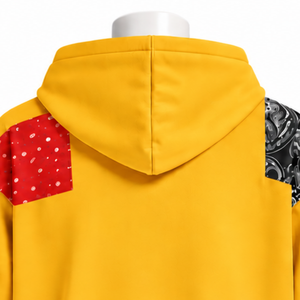 Gold Tapestry Patchwork Zip Up Hoodie Oversized Full <b>Zipper</b> <b>Sweatshirt</b> Printed Patch Design Casual Streetwear Hooded Jacket Men - Product Image 4