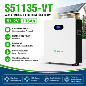 แบตเตอรี่ลิเธียมสำรองพลังงานแสงอาทิตย์แบบไฮบริดและออฟกริด 51.2V 100Ah 32kWh สามารถต่อพ่วงกันได้ 30kW WHE - Product Image 1
