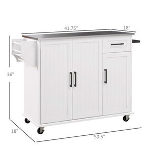 Carrello da Cucina Bianco/Armadietto Contenitore Design Moderno Regolabile in Acciaio al Carbonio, Rovere, Plastica e Vetro - Product Image 6