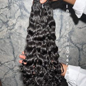 Extensions de cheveux humains indiens Remy non traités, double trame machine, bouclés, 100g, pointes épaisses et perméables - Product Image 2