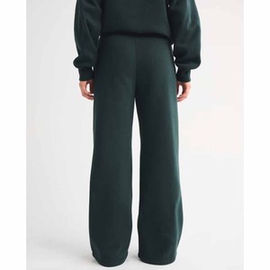 Pantalon de jogging formel surdimensionné pour femme, 100 % coton molletonné, taille mi-haute élastique, couleur unie, avec logo personnalisé OEM, idéal pour l'hiver - Product Image 2