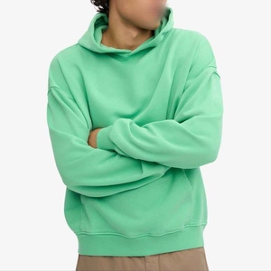 Sudadera con Capucha Extra Grande para Hombre, Color Verde Menta, Corte Regular, Felpa, Informal, con Bolsillo Delantero, para Otoño - Product Image 2