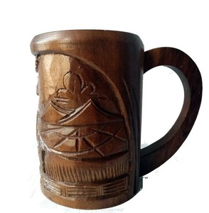 Jarra de Cerveza de Madera Maciza con Acabado Pulido Brillante, Jarra de Madera Premium, Taza de Café Rústica, Taza Vikinga para Cerveza, Artículos de Bebida Personalizados con Grabado - Product Image 4