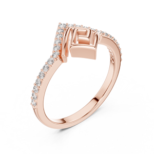 SPIRAL <b>SQUARE</b> <b>EDGE</b> WOMEN'S LAB-GROWN DIAMOND RING SET 18KT YELLOW GOLD RHODIUM PLATED CLASSIC ENGAGEMENT PARTY WEDDING GLAM - Product Image 6