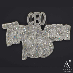 Approvisionnement direct d'usine AARVA JEWELS Pendentif en moissanite Argent sterling 925 plaqué or Style hip-hop Bijoux fins unisexes - Product Image 1