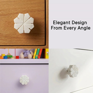 Lot White Stone Drawer Knobs White Flower Dresser Knobs and <b>Pulls</b> Round Decorative Cabinet <b>Door</b> Furniture <b>Handles</b> & Knobs - Product Image 5