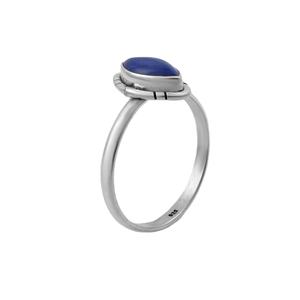 Femmes bleu Lapis 925 bague en argent Sterling faite à la main bijoux solides pour la fête grand cadeau éternité Vermeil anneaux - Product Image 1
