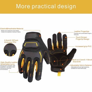 Gants de sport en cuir TPR à doigts entiers, haute qualité, résistants aux chocs, pour hommes, prix de gros - Product Image 6