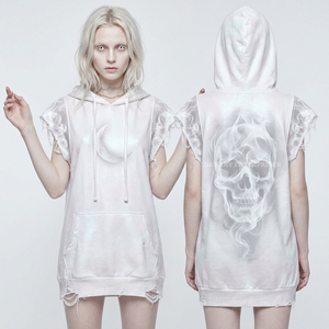 เสื้อฮู้ดผู้หญิงลายไทไดสีลาเวนเดอร์ 400GSM ลายกราฟิกผีเสื้อและหัวกะโหลก สไตล์ดิสเทรส โอเวอร์ไซส์ สีพาสเทล กรันจ์ สตรีทแวร์ - Product Image 6