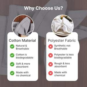 Serviettes de table en coton 18 x 18 pouces, douces, absorbantes et confortables - Idéales pour les événements et un usage régulier - Gris - Product Image 6