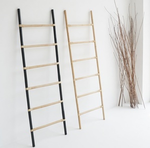 Échelle porte-serviettes en rotin naturel au design minimaliste, ensemble de supports décoratifs pour couvertures, en promotion - Product Image 2