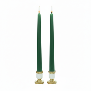 Juego de 2 Velas Cónicas de Parafina Hechas a Mano en Verde Niebla, Sin Humo y Sin Aroma, para Decoración Navideña, Bodas y Fiestas - Product Image 3