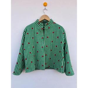 Manteau d'hiver en coton tricoté brodé Suzani de haute qualité pour femme, style universitaire court, vêtement d'extérieur chic, cadeau idéal - Product Image 3