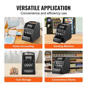Macchina Conta e Classifica Monete da 25 Centesimi (USD) con Capacità di 200 Monete, Schermo LCD e Funzione di Confezionamento - Product Image 6