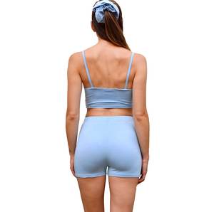 Conjunto Deportivo de Yoga para Mujer, Top Elástico con Cuello Halter y Sujetador Incorporado, Falda Pantalón Corta para Tenis - Product Image 6