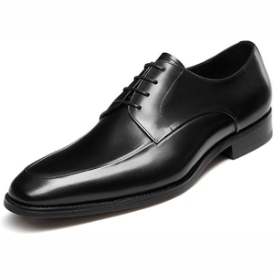 Top Layer Cowhide Men's Business Oxford Leather Lace-up Plaid Pointed Toe Groom Wedding Shoes Non-slip High-end Autumn Winter - Product Image 4