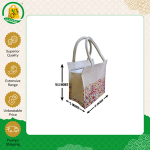 Nouveauté : Sac fourre-tout en jute léger et écologique, motif géométrique, style bohème, facile à transporter, rembourré - Product Image 4